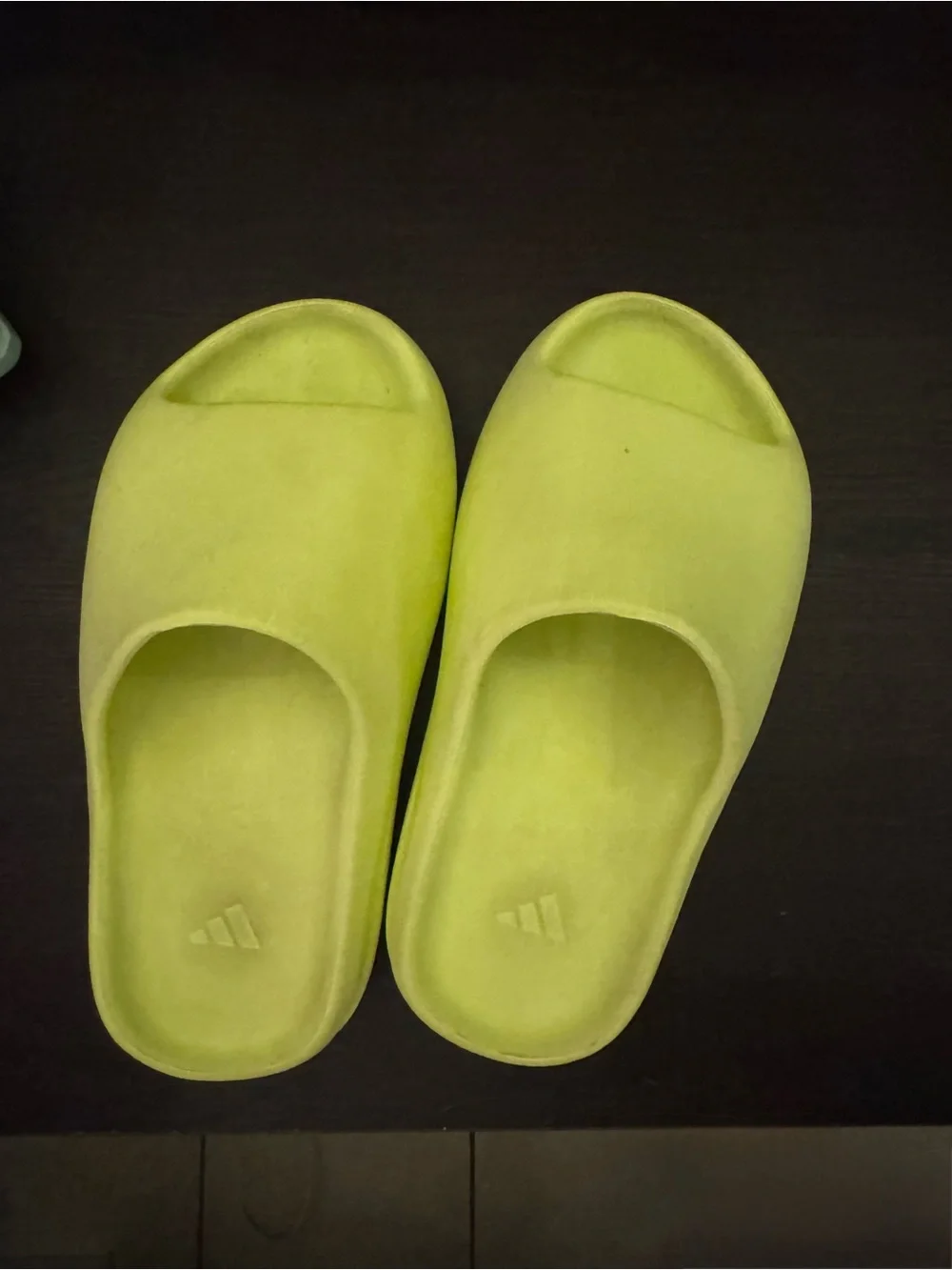 lime green yeezy slides